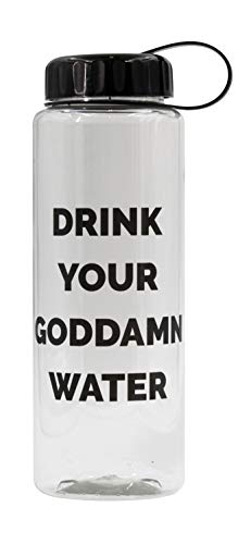 Get Bullish Drink Your Goddamn Water Large 32 Oz. BPA Free Funny Sports Water Bottle