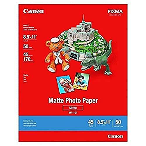 Canon 7981A004 Photo Paper Plus, Matte, 8-1/2 x 11 (Pack of 50 Sheets) - 8.5'x11' (50 Sheets)
