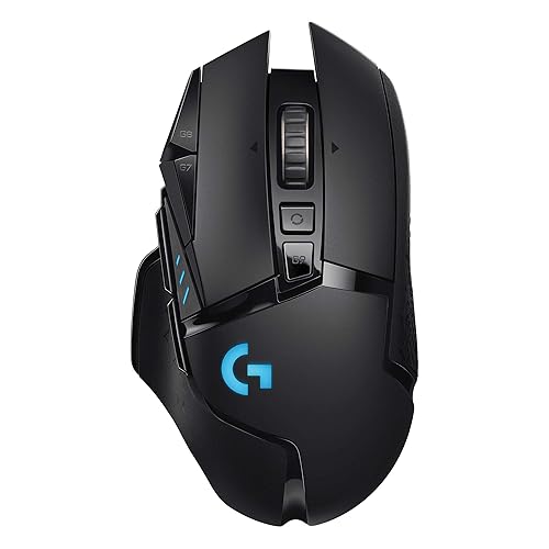 Logitech G502 Lightspeed Wireless Gaming Mouse with Hero 25K Sensor, PowerPlay Compatible, Tunable Weights and Lightsync RGB - Black - Black - Wireless - Mouse