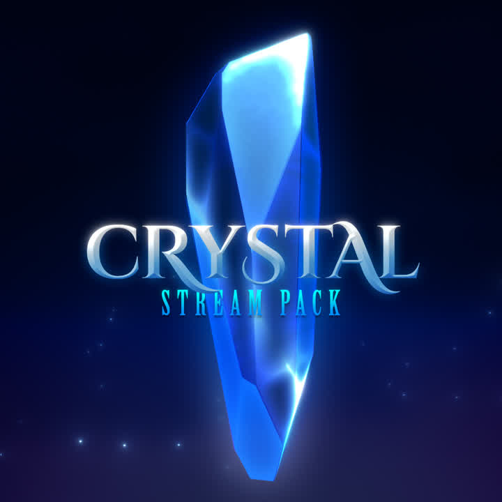 Crystal Animated Stream Overlays Package - 2D Animated / Crystal