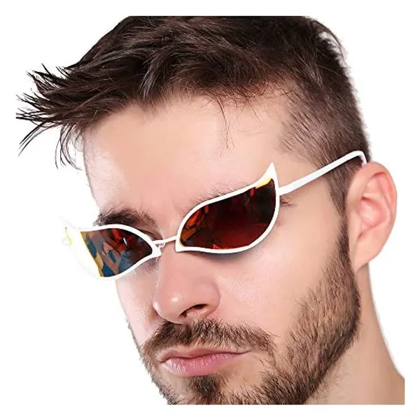 
                            Anime One Piece Doflamingo Cosplay Sunglasses Cosplay Prop 100% Anti UV(White)
                        