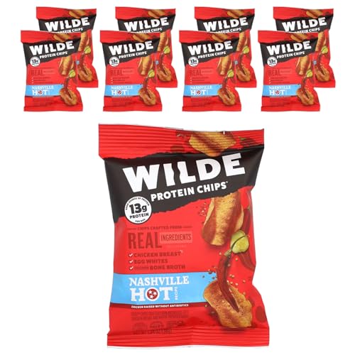 Wilde Brands Protein Chips, Nashville Hot, 8 Bags, 1.34 oz (38 g) Each