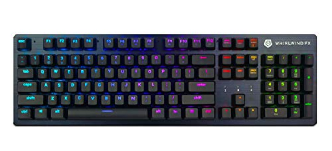 Whirlwind FX Element V2 Gaming Keyboard: Interactive and Customizable Lighting – Immersive, Reactive RGB Experience (Red Linear) - Full Size Keyboard - Red Linear