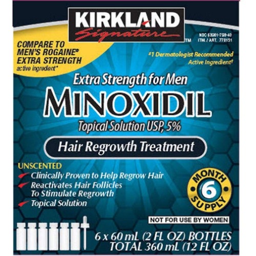 6 Months Kirkland Minoxidil 5% Extra Strength Hair Loss Regrowth Treatment Men, 12 Fl Oz (Pack of 6) - 12 Fl Oz (Pack of 6)
