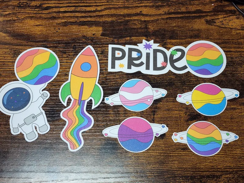 Gay Pride in Space Sticker Bundle