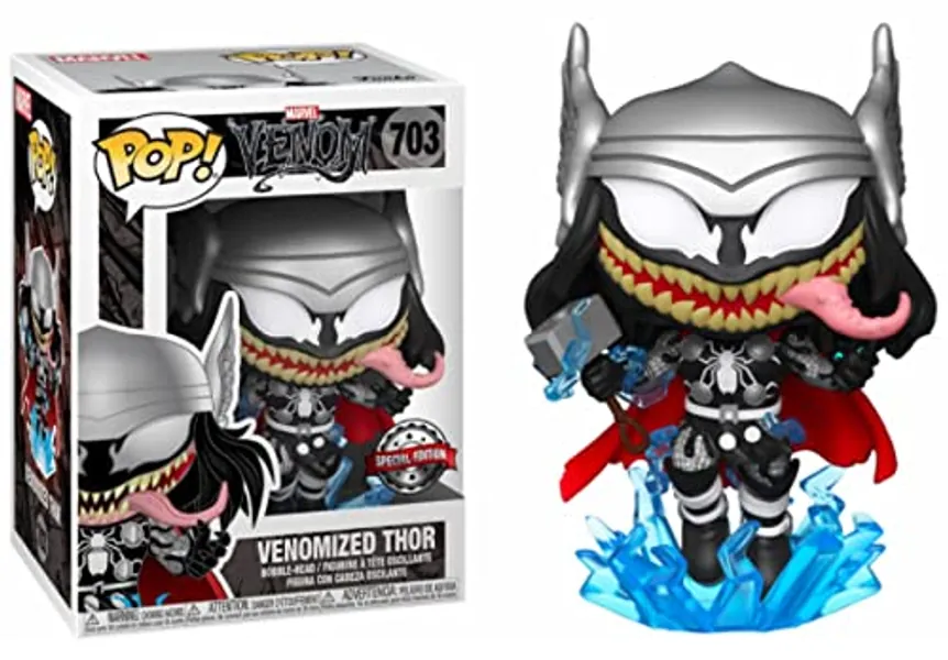 Funko Pop! Marvel: Venomized Thor #703 Exclusive with Chalice Collectibles Pop Protector Case