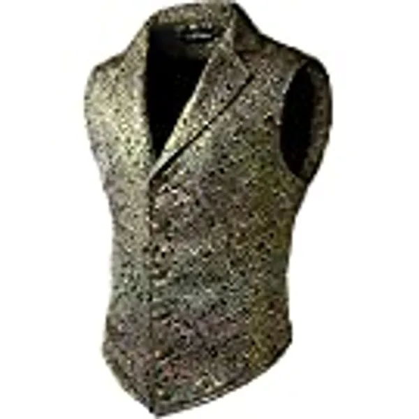 VATPAVE Mens Victorian Suit Vest Steampunk Gothic Waistcoat