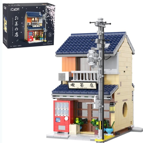 CaDA Master C66010W Japanese Tea Room Building Block Set, CADA Brick MOC Street View House Building Kit, With Lighting Set, Great Building Toy Gift for Kids and Adults, 2022 (1200 Piece) - C66010W