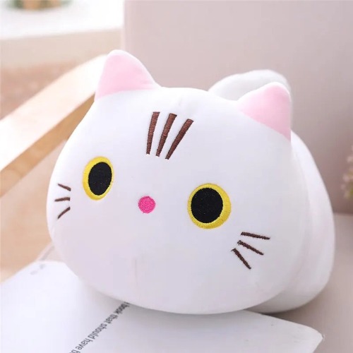 Madison - Kawaii 25cm Black Cat Plush - White / 25cm