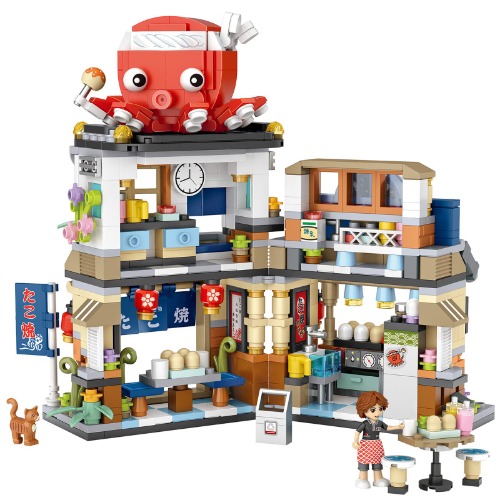 POSO Blocks, Toys, Business Town, House, Idea, Shop, Toy, Kids, Adults, Boys, Girls, Christmas, Present, Birthday Gift, Celebration (A-Takoyaki Shop)