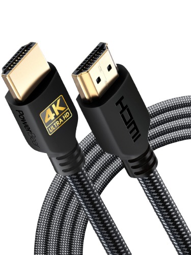 PowerBear 4K HDMI Cable 10 ft | High Speed Hdmi Cables, Braided Nylon & Gold Connectors, 4K @ 60Hz, Ultra HD, 2K, 1080P, ARC & CL3 Rated | for Laptop, Monitor, PS5, PS4, Xbox One, Fire TV, & More - 10ft 1