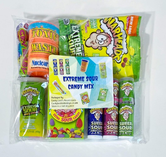 Extreme Sour Candy Mix (Assortment) - Warheads, Toxic Waste, Cry Baby - Spray, Bubblegum, Chewy/Hard Candy