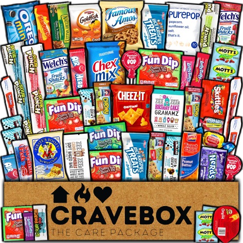 CRAVEBOX Easter Snacks Box Variety Pack Care Package (50 Count) Treats Gift Basket Boxes Pack Adults Kids Grandkids Guys Girls Women Men Boyfriend Candy Birthday Cookies Chips Teenage Mix College Student Food Sampler Office - 50 Count (Pack fo 1)