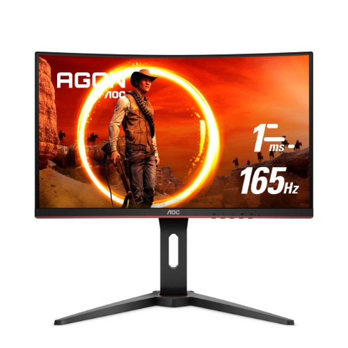 AOC C24G1A 24" Curved Frameless Gaming Monitor, FHD 1920x1080, 1500R, VA, 1ms MPRT, 165Hz (144Hz supported), FreeSync Premium, Height adjustable Black