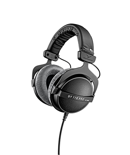 beyerdynamic DT 770 PRO 80 Ohm Over-Ear Studio Headphones in Gray. Enclosed design, wired for professional recording and monitoring - 80 OHM - Gray