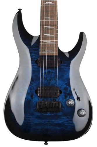 Schecter Omen Elite-7 Electric Guitar - See Thru Blue Burst