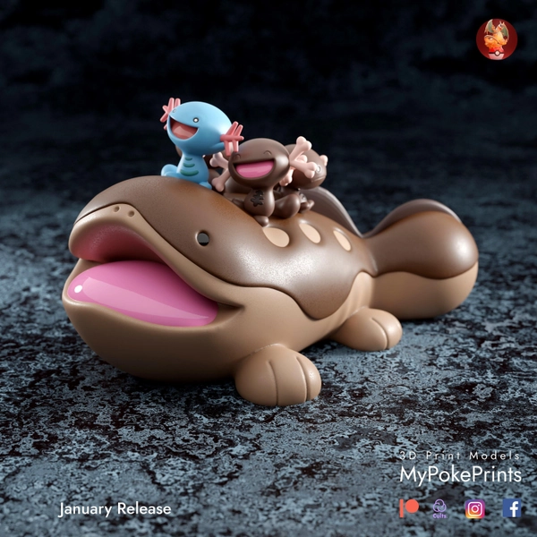 Pokemon Fan-Made Clodsire and Wooper Figurine - MyPokePrints | 3D Printed | Generation 9 | Gift for Pokemon Fans | Figurine/Statuette