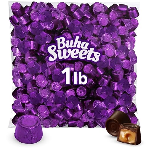 Rolo Dark Chocolate Candy with Caramel Inside, 1lb Pack of Candy Individually Wrapped, Premium Purple Candy for All Occasions.