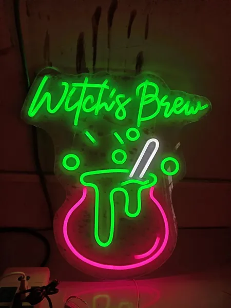 Witch Cauldron Neon Sign, Witch's Brew Led Sign, Witch Pot Neon Light, Halloween Decorations, Halloween Neon Sign, Halloween Neon Wall Decor