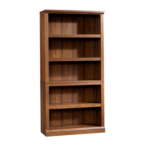 Sauder Miscellaneous Storage 5 Bookcase/Book Shelf, L: 35.28" x W: 13.23" x H: 69.76", Washington Cherry finish