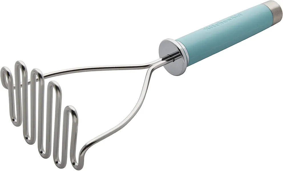 KitchenAid Gourmet Stainless Steel Wire Masher, 10.24-Inch, Aqua Sky - Matte Aqua Sky Wire Masher