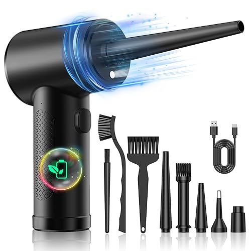 VANBAR Electric Compressed Air Duster Cleaner for PC - Rechargeable Cordless Blower 91000RPM Laptop, Keyboard, Electronics, Home Cleaning, Alternative to Canned Duster, (AR100)