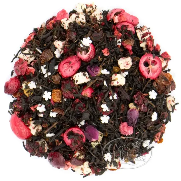 Bajeczne Święta - herbata czarna - owoce - kwiaty - cukrowe płatki