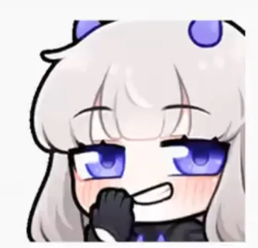 Emotka animowana - shini smieje sie z widzow (albo oni z niej sad)