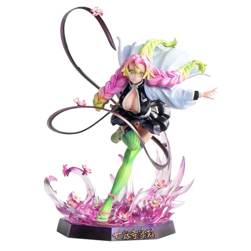 seksiwo Mitsuri Kanroji Figure Kimetsu No Yaiba Demon Figures Monster Slayer Action Figure Desktop Decoration Gift Anime Fan Collection(31CM/12.2IN) - Mitsuri