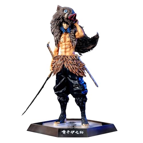 seksiwo Inosuke Figure Kimetsu No Yaiba Demon Figures Monster Slayer Action Figure Desktop Decoration Gift Anime Fan Collection(32CM/12.7IN) - inosuke
