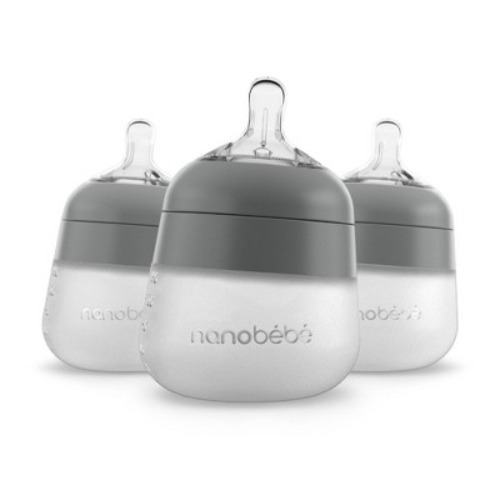nanobebe Silicone Baby Bottle Set - 5oz/3pk