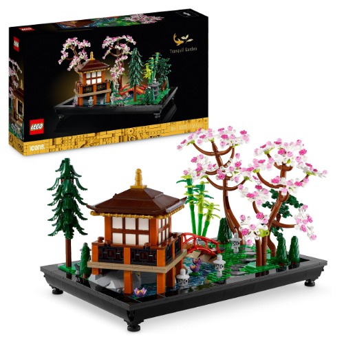 LEGO 10315 Icons Rustgevende tuin Japanse Set voor Volwassenen met Lotusbloemen, Aanpasbare Decoratie, Geïnspireerd door Japanse Tradities, Mindfulness Bouwpakket, Cadeau voor Vrouwen en Mannen