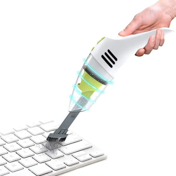 MECO Keyboard Cleaner, Rechargeable Mini Vacuum Wet Dry Cordless Desk Vacuum Cleaner for Laptop Piano Computer Car - White
