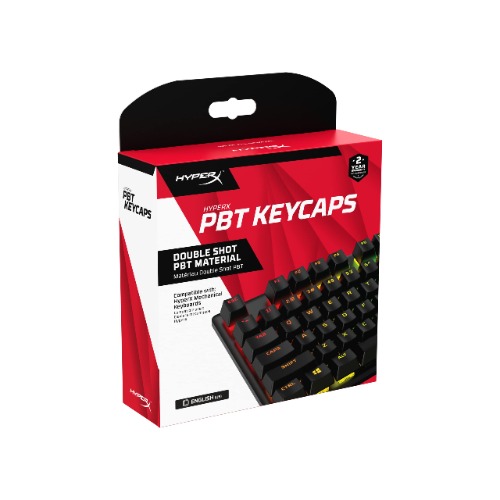HyperX PBT Keycaps – Full Key Set, Double Shot PBT Material, English (US) Layout, 104 Keys – Black - PBT Keycaps Black
