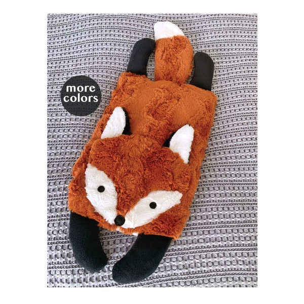 CUTE FOX 2–5 lbs Weighted Hot Cold Therapeutic Companion  Woodland Plush Animal Microwave Heating Pad Cozy Hug Pillow Handmade Comfort Gift