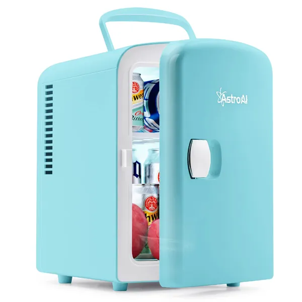 AstroAI Mini Fridge, 4 Liter/6 Can AC/DC Portable Thermoelectric Cooler and Warmer Refrigerators for Skincare, Beverage, Food, Cosmetics, Home, Office and Car, ETL Listed (Teal)