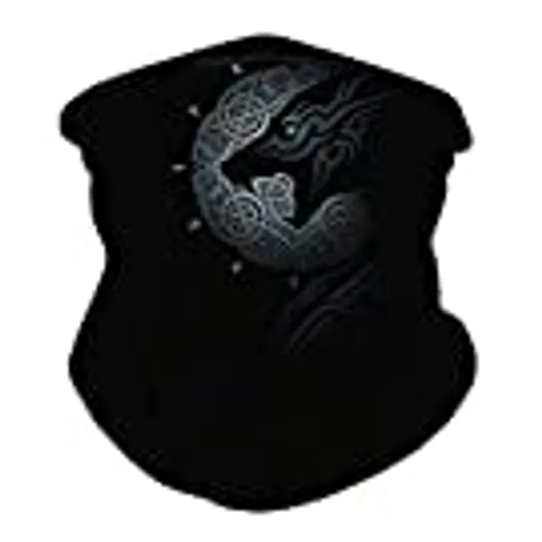 DUOLIFU Cool Skull Face Bandanas Sports & Casual Headwear Viking Print Neck Gaiter, Headwrap, Balaclava, Helmet Liner