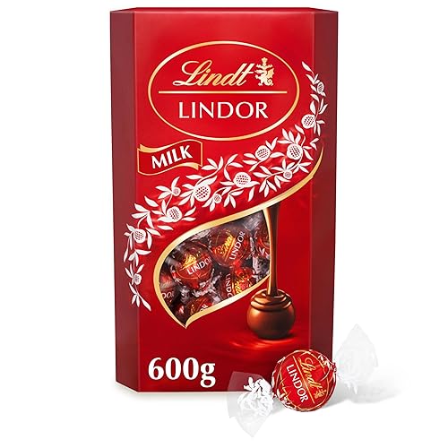 Lindt Lindor Milk Chocolate Truffles Box Extra Large - Approx 48 balls, 600g - Chocolate Truffles with a Smooth Melting Filling - Gift Present or Sharing Box - Christmas, Birthday, Celebrations - Milk - 600 g (Pack of 1)