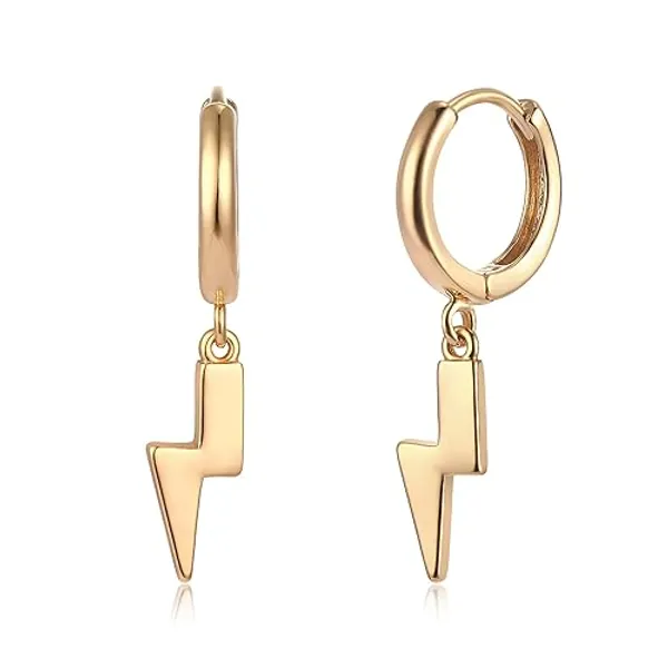 FETTERO 14K Gold Plated Earrings Dangle Drop Hoop Earrings for Women Dainty Hypoallergenic Earrings Delicate Boho Earring Jewelry