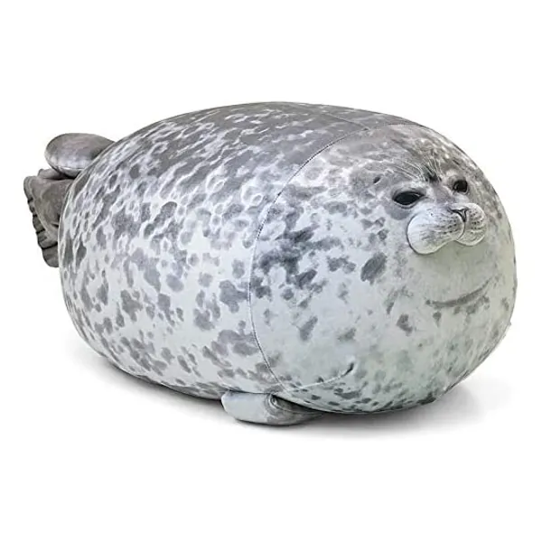 
                            Rainlin Chubby Blob Seal Stuffed Cotton Plush Animal Toy Cute Ocean (A-Gray, Large(23.6 in))
                        