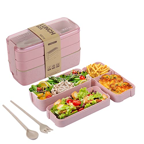 Bento Box for Adults, 3-In-1 Meal Prep Container