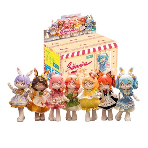 CALEMBOU BJD Dolls Blind Box, Kawaii Bunny Bonnie 1/12 Ball Jointed Doll Random Design Collectable Action Figure Posable Dress Up Doll for Girls (6 Boxes Full Set) - 6 Boxes Full Set