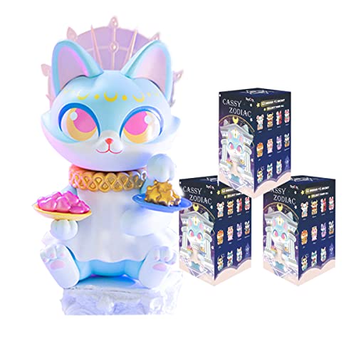 Cassy Cat Zodiac Series Mystery Box Toy Action Figure Blind Box Cute Popular Collectible Toys Girl Birthday Party Gift Christmas Holiday Room Desktop Decoration (3PC) - 3PC - Zodiac