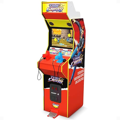 Arcade1Up 17-In High Resolution LCD Screen Multiplayer Time Crisis, Point Blank, & Steel Gunner Light Gun Arcade Machine w/ Stand Up Cabinet for Home