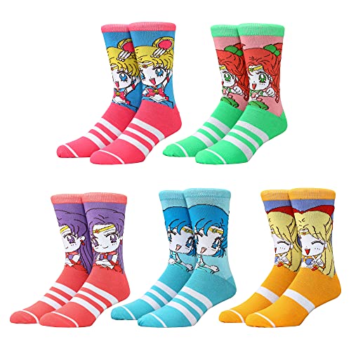 Sailor Moon Chibi Characters 5 Pack Crew Socks