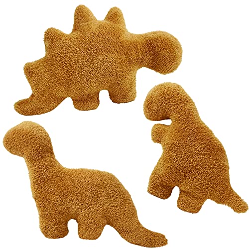 Isaacalyx 3 Pack Dino Nugget Pillow Plush, Soft Dinosaur Chicken Nuggets Pillow for Birthday Gifts, Dinosaur Theme Party Decorations (3 Packs Dino) - Small - 3 Packs Dino