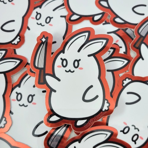 Stabby Bunny Vinyl Sticker