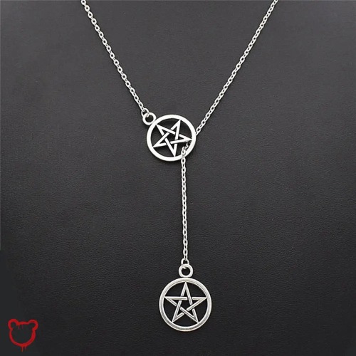 Dual five-pointed star pendant