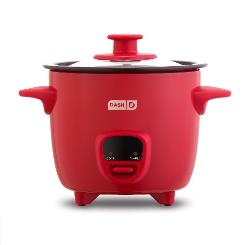 DASH Mini Rice Cooker Steamer with Removable Nonstick Pot, Keep Warm Function & Recipe Guide, 2 cups, for Soups, Stews, Grains & Oatmeal - Red - Red Rice Cooker
