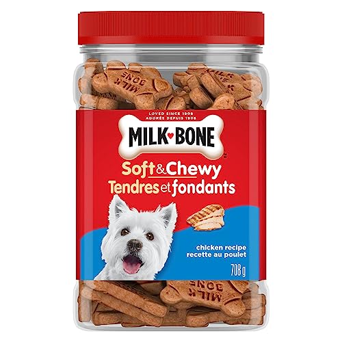 Milk-Bone Soft & Chewy Dog Treats, Chicken Recipe, 708g Jar - Chicken - 708 g (Pack of 1)